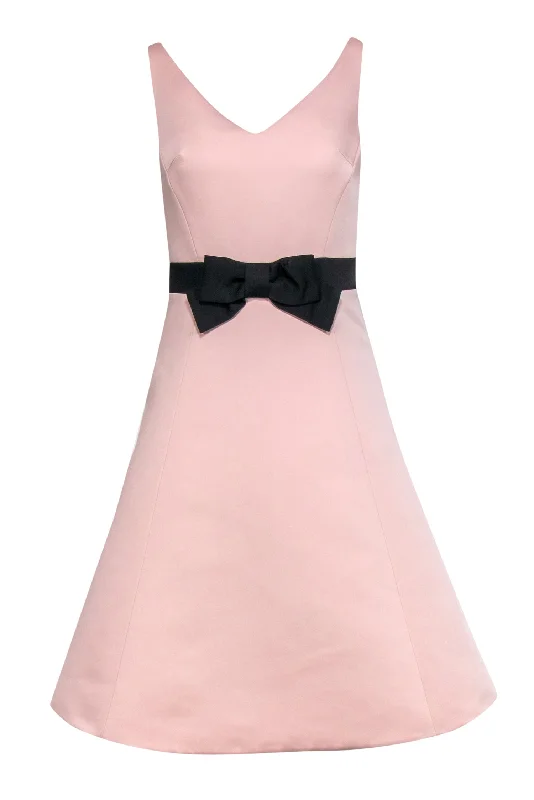 Kate Spade - Baby Pink A-Line Dress w/ Black Bow Sz 2 Vintage unclassified dresses