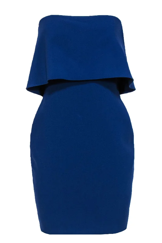 Likely - Dark Blue Strapless "Driggs" Sheath Dress w/ Flounce Top Sz 2 Lightweight unclassified dresses