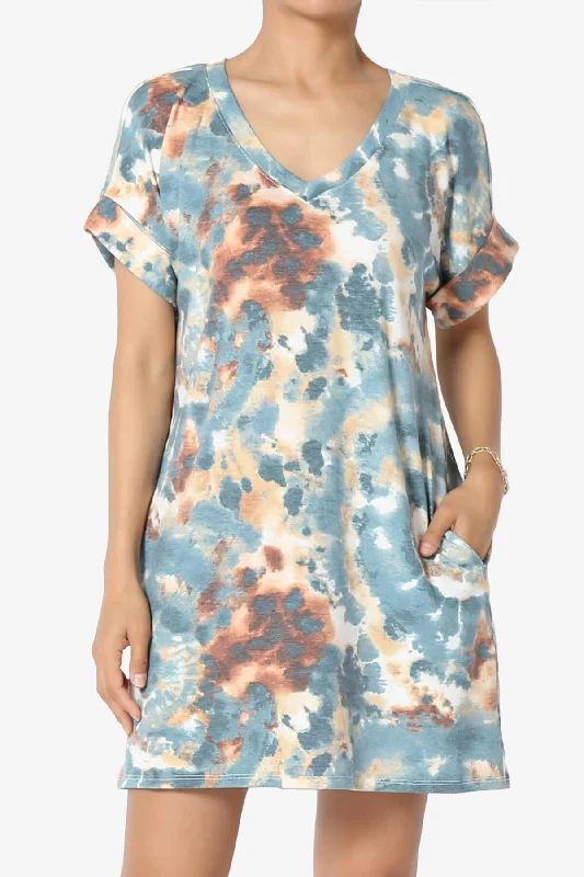 Lipa Tie Dye Jersey Pocket Tunic Elegant unclassified dresses