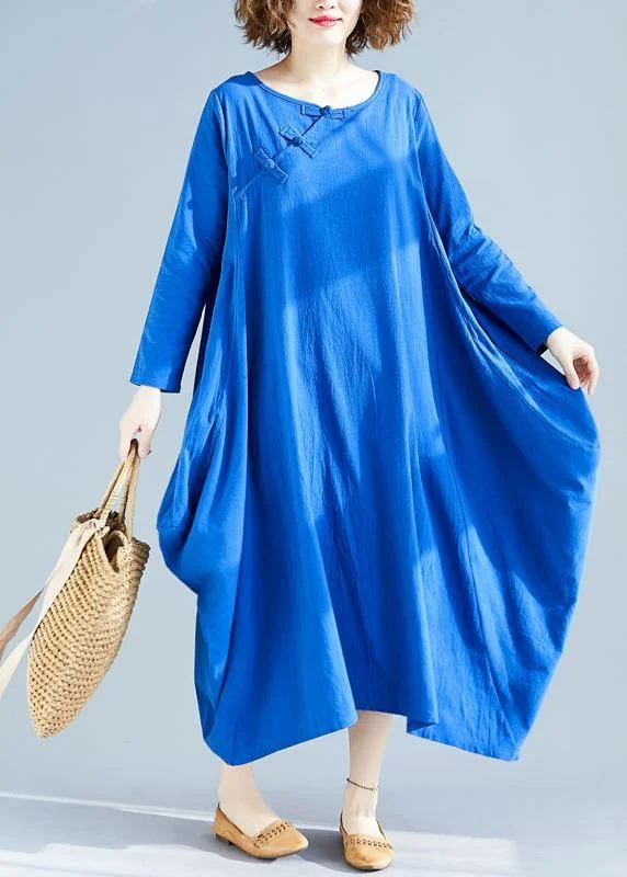 Loose O Neck Asymmetric Spring Wardrobes Fabrics Blue A Line Dress Tulle unclassified dresses