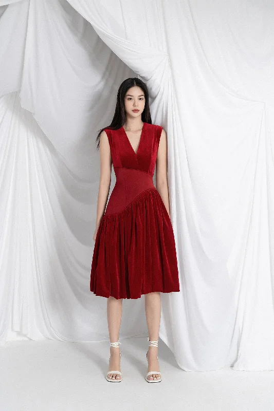 Magenta Velvet Dress Velvet unclassified dresses