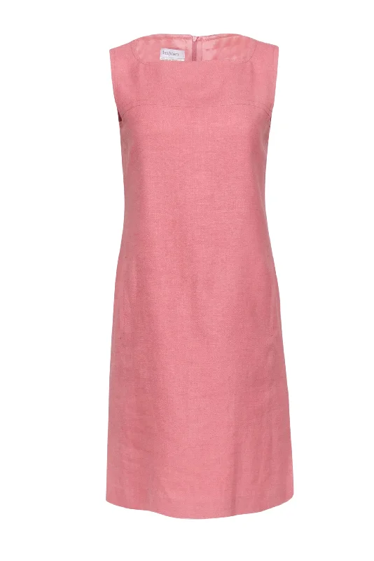 Max Mara - Baby Pink Sleeveless Shift Dress Sz 8 Color block unclassified dresses