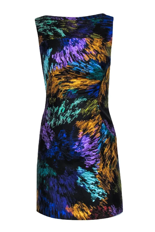 Milly - Multicolor Crystal Print Sleeveless Sheath Dress Sz 4 Vintage unclassified dresses