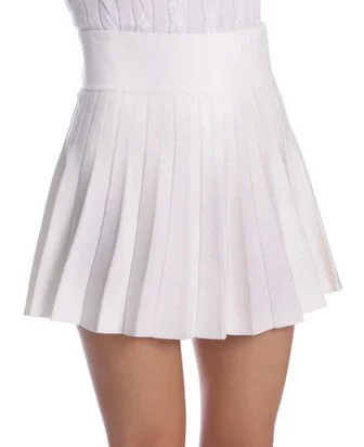 Minnie Rose Pleated Skort - White Earthy tone unclassified dresses