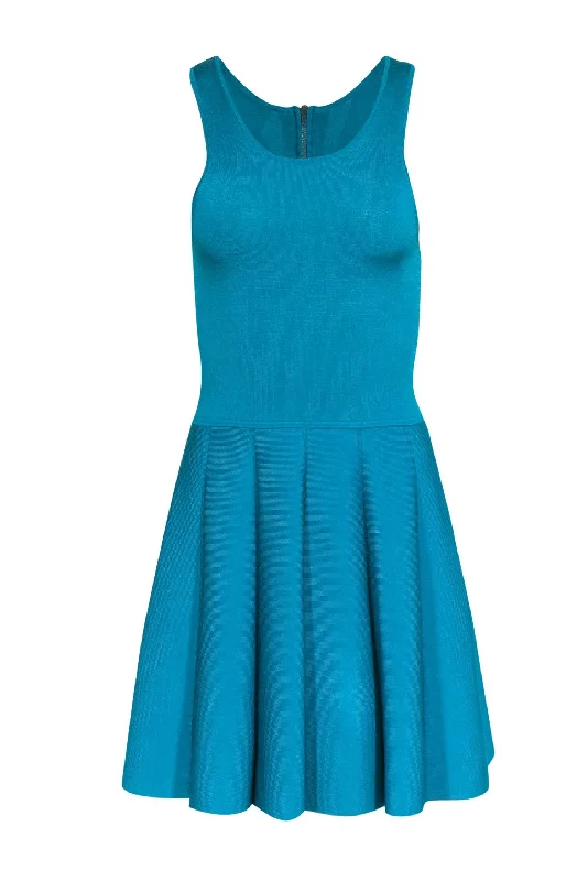 Parker - Teal A-Line Knit Sleeveless Dress Sz XS Soft fabric unclassified dresses