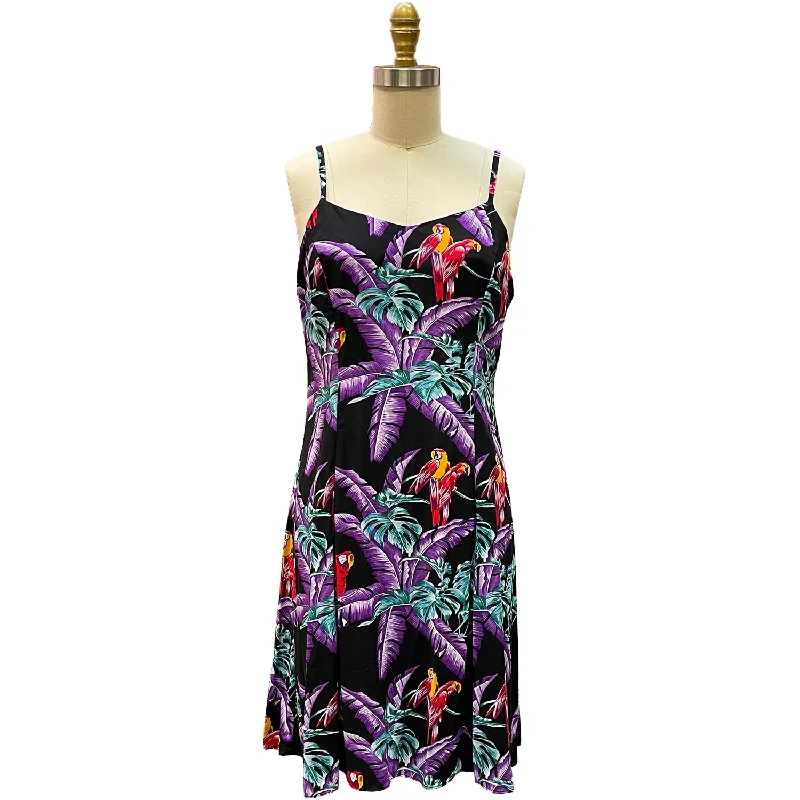 Jungle Bird Magnum PI Black Spaghetti Dress Metallic unclassified dresses