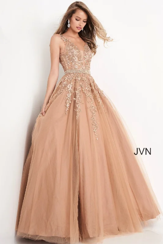 Plunging Neckline Embroidered Ballgown By Jovani -JVN00925 Bodycon unclassified dresses