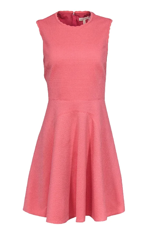 Rebecca Taylor - Peach Textured Fit & Flare Dress Sz 8 Trendy new unclassified dresses