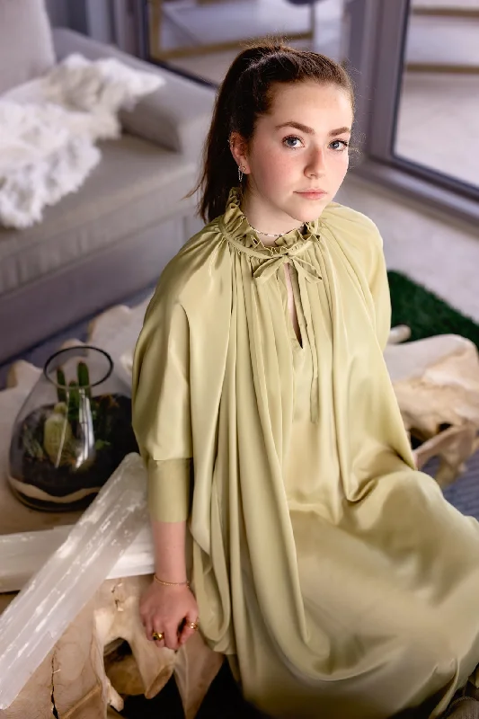 Sache Dress - Antique Green Crepe Comfortable unclassified dresses