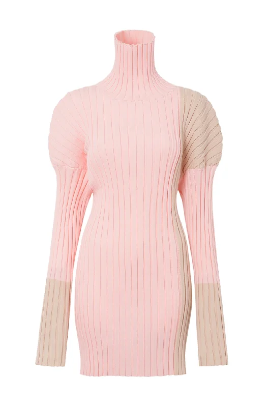 Shrink Knit / Pink Mesh unclassified dresses