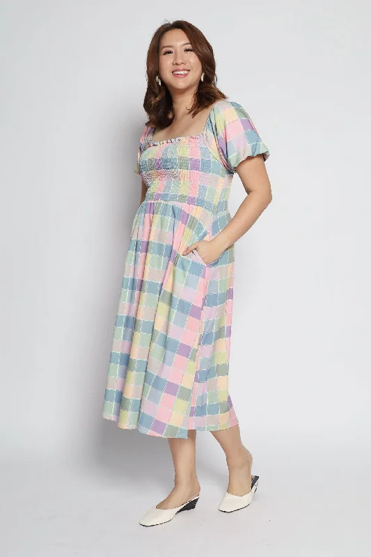 Sora Dress in Rainbow Checks Lounge unclassified dresses