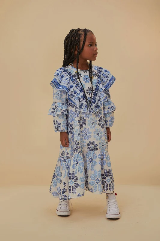 Stitched Flowers Kids Dress Long unclassified dresses