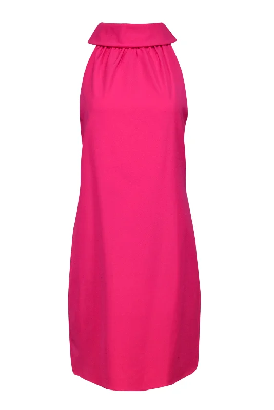 Sail to Sable - Neon Pink Rolled Neckline Sheath Dress w/ Large Back Buttons Sz L Fall unclassified dresses