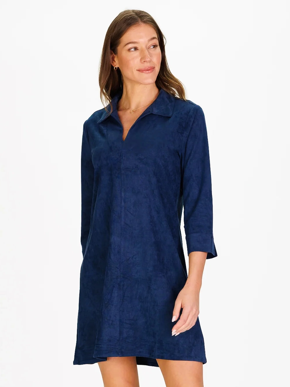 Suede Victoria Dress Blue Suede by Duffield Lane Date night unclassified dresses