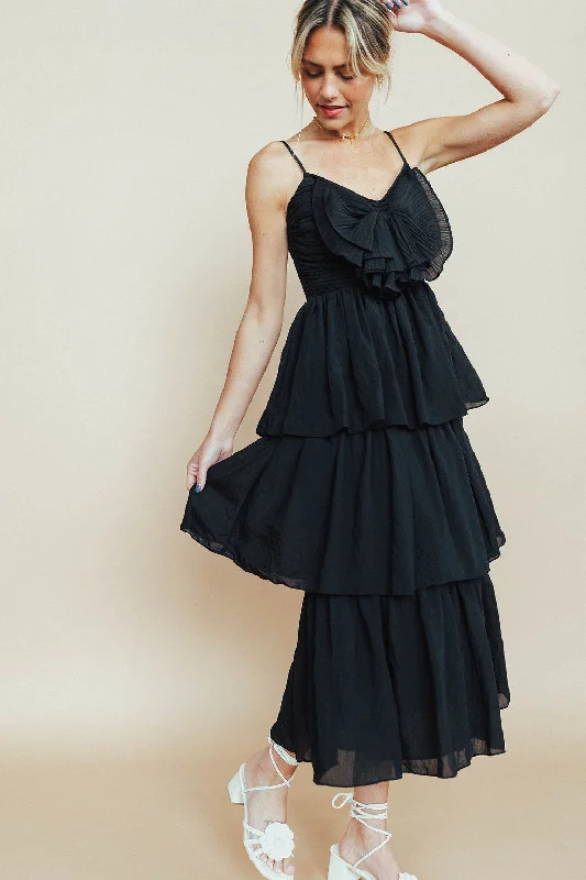 The Bow Is Mine Dress in Black Mesh unclassified dresses