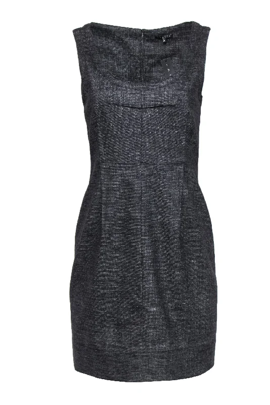 Theory - Dark Gray & Speckled Scoop Neck 'Abia' Wool Blend Dress Sz 8 Unique unclassified dresses