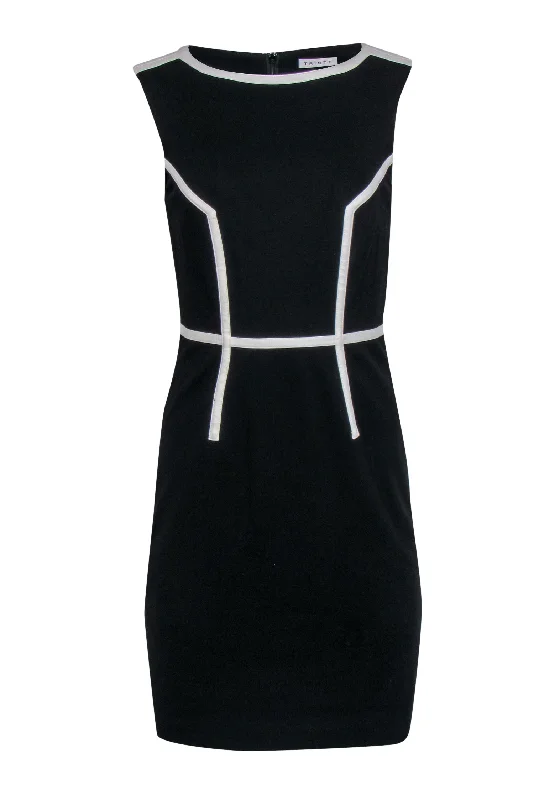 Trina Turk - Black Sheath Dress w/ White Piping Sz 2 Backless unclassified dresses