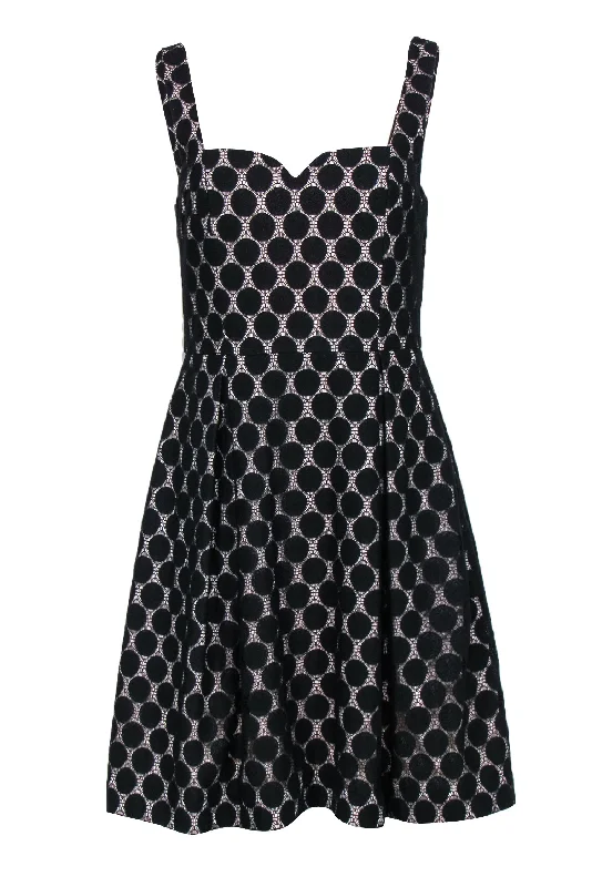 Trina Turk - Black Sleeveless Circle Overlay A-Line Dress Sz M Plus size unclassified dresses