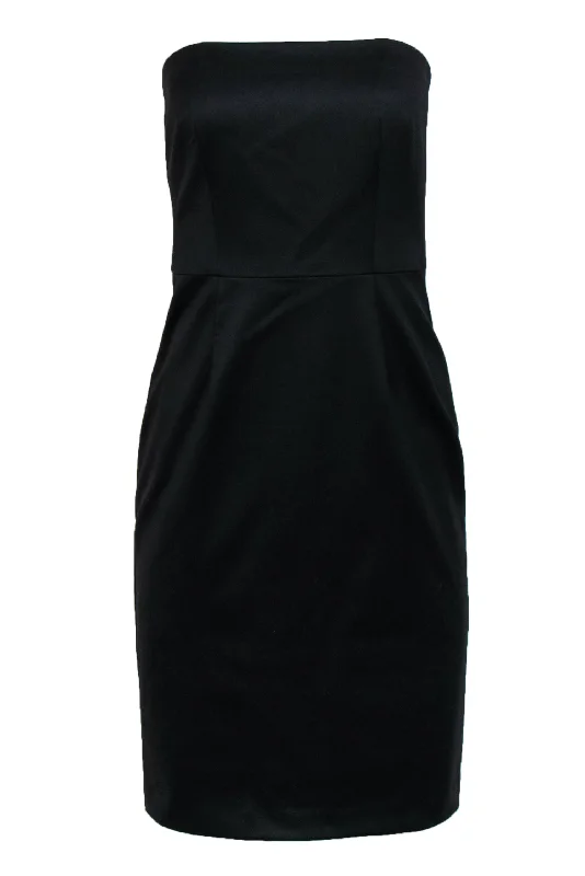 Trina Turk - Black Strapless Sheath Dress Sz S Metallic unclassified dresses