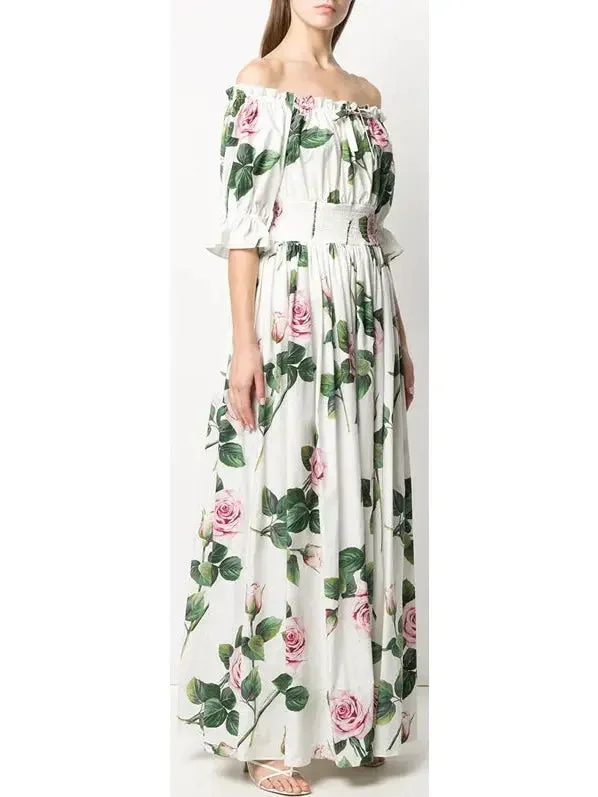 Tropical Rose Print Dress Festival unclassified dresses