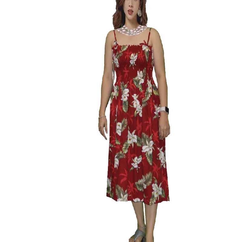 Classic Orchid Tube Top Hawaiian Dress Lightweight unclassified dresses