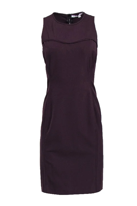 Veronica Beard - Plum Fitted Sheath Dress w/ Trim Sz 8 Soft fabric unclassified dresses