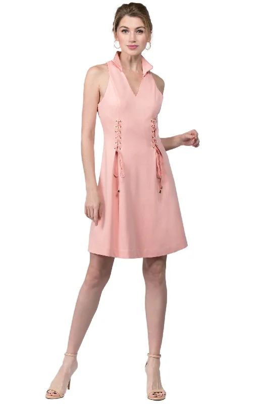 Vienna Dress - Fit and flare wing tip collar dress Halter unclassified dresses