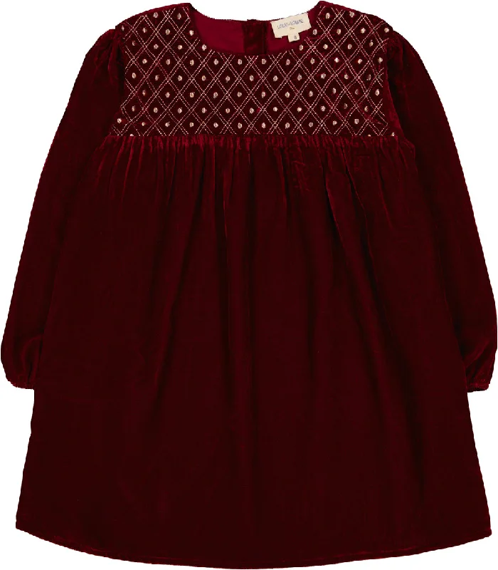 Dress Prunelle Velvet Burgundy Cotton unclassified dresses