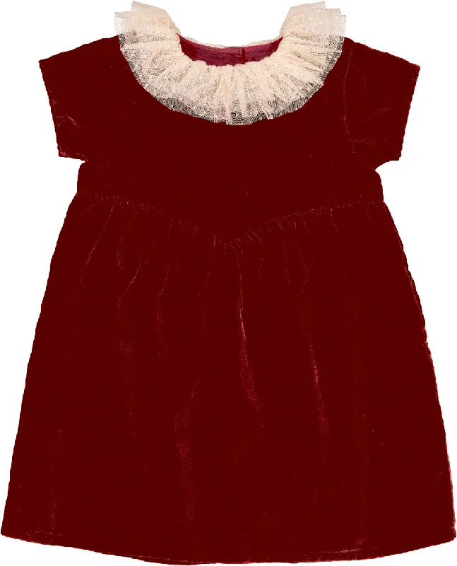 Dress Jeanne Velvet Burgundy Polka dot unclassified dresses