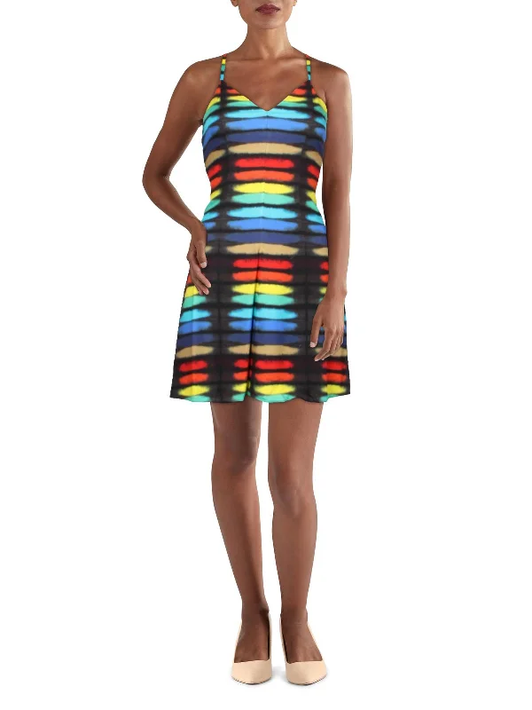 Alves Womens Criss-Cross Back Mini Cocktail and Party Dress Bodycon Mini Skirt