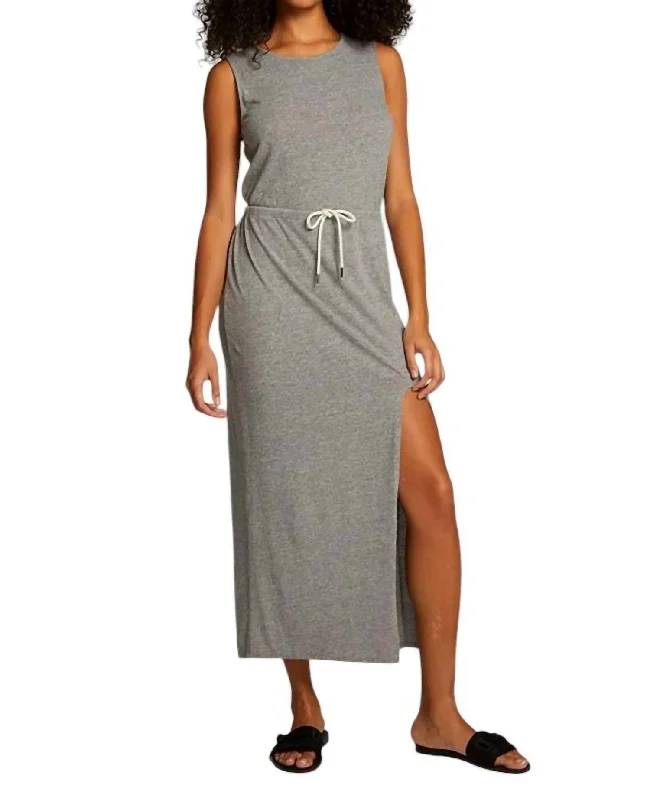 Durangoo Maxi Dress In Streaky Grey Comfortable Long Skirt