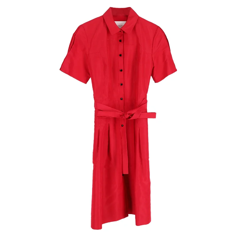 Carolina Herrera Polo Midi Dress in Red Cotton Soft Midi Skirt