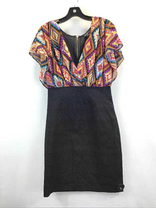 Multi-colored Dress Casual Midi Nicole By Nicole Miller, Size L Midi Skirt Blouse