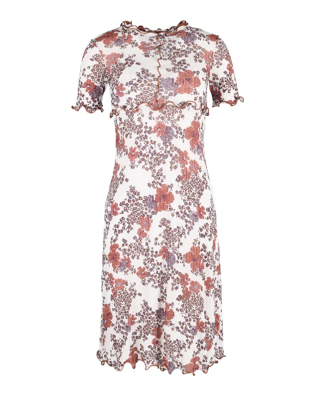 See by Chloé Dress See by Crepe Midi Dress in Floral Print Polyester Ruffled Midi Skirt