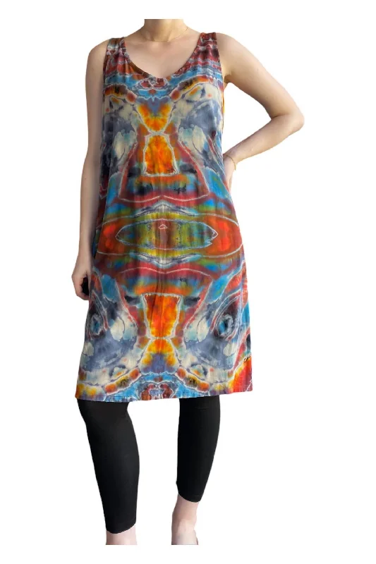 Tank Midi Dress In Rainbow Fashion Midi Skirt